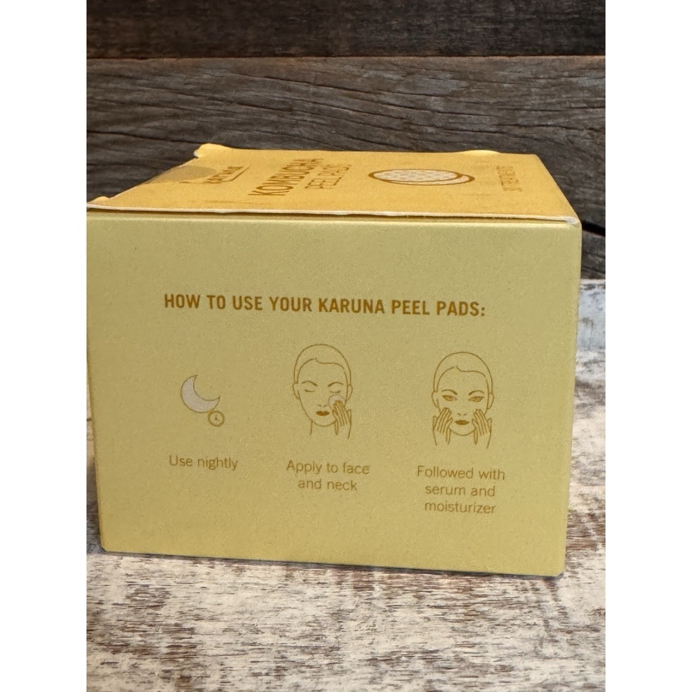 Karuna Kombucha Peel Pads 30 Ct Exfoliating Brighten Face Wipes NEW | MSRP = $38 - Picture 3 of 5